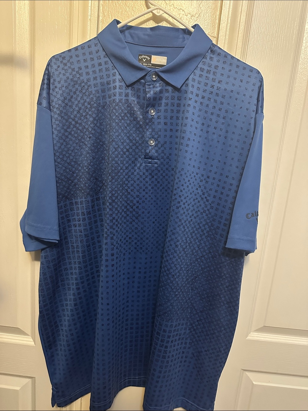 Callaway Men's Navy Blue Patterned Golf Polo
